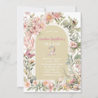 Invitación Un Té Extraño Para Dos Aniversarios De Los Jardín