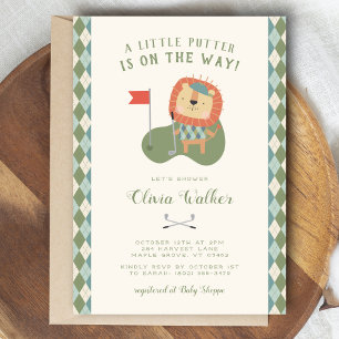 Invitación Un tema de golf Little Putter Preppy Plaid Niño