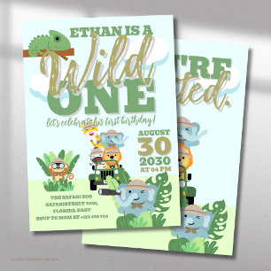 Invitación Un tema de selva para una fiesta de cumpleaños de 