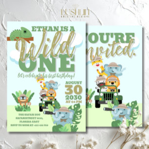Invitación Un tema de selva para una fiesta de cumpleaños de 