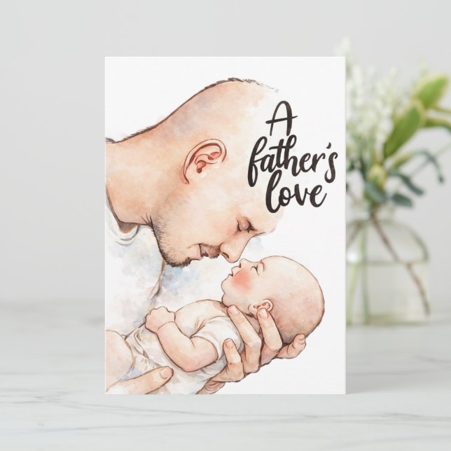 Invitación Un tierno momento de un padre (Anverso de pie)