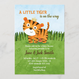 Invitación Un tigre está en camino  Baby Shower