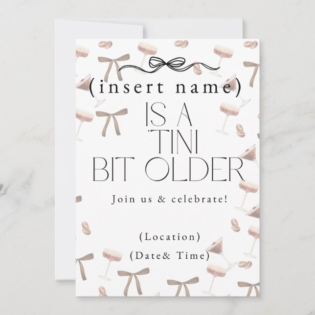 Invitación Un 'Tini bit mayor' (Anverso)