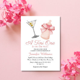 Invitación un tini está en camino, fiesta de bebé de la chica