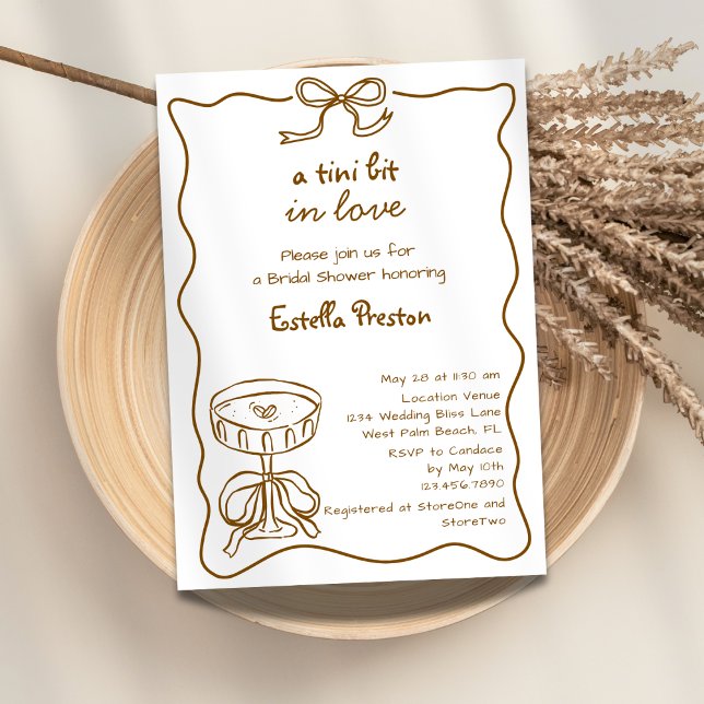 Invitación Un Tini Poco Marrón Martini Dibujado a Mano Bridal (Subido por el creador)
