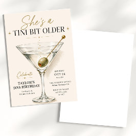 Invitación Un Tini Poco Más Viejo Cumpleaños Martini