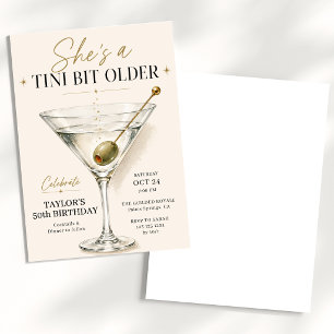 Invitación Un Tini Poco Más Viejo Cumpleaños Martini