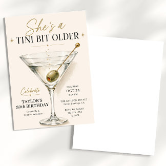 Invitación Un Tini Poco Más Viejo Cumpleaños Martini