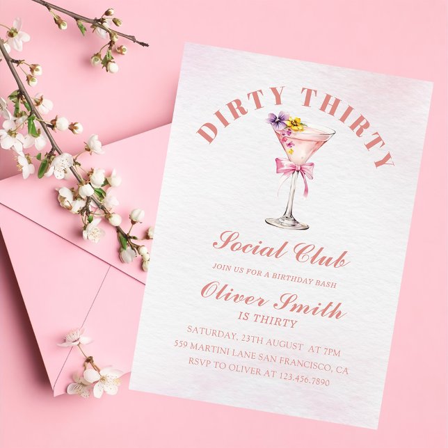 Invitación Un Tini Poco Más Viejo Cumpleaños Martini Treinta  (Subido por el creador)