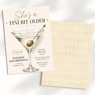 Invitación Un Tini Poco Mayor Cumpleaños Adulto Martini