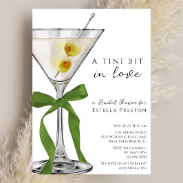 Invitación Un Tini Poco Verde Bridal Shower con Martini Sucio