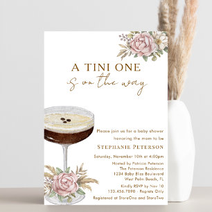 Invitación Un Tini Un Dusty Pink Espresso Martini Baby Shower