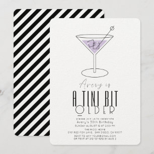 Invitación Un Tini Un Poco Más Antiguo Martini Morado Moderno