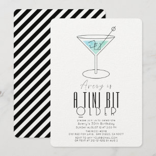 Invitación Un Tini un poco más viejo Turquoise Martini cumple