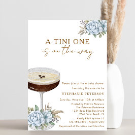 Invitación Un Tini Un Polvo Azul Espresso Martini Baby Shower
