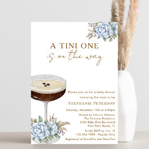 Invitación Un Tini Un Polvo Azul Espresso Martini Baby Shower