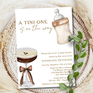 Invitación Un Tini Uno En Camino Espresso Martini Baby Shower