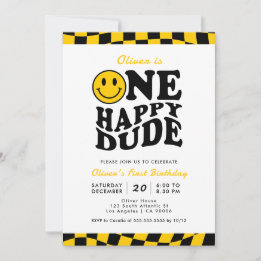 Invitación Un tío feliz amarillo sonriente sonrisa cara prime