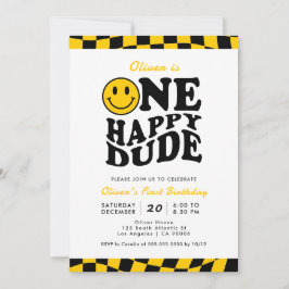 Invitación Un tío feliz amarillo sonriente sonrisa cara prime
