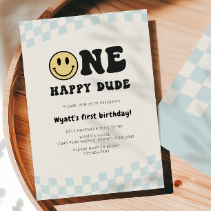 Invitación Un tipo feliz Cumpleaños número 1