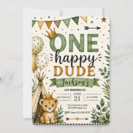 Invitación Un tipo feliz cumpleaños salvaje boho 1
