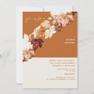 Invitación Un toque de la ducha nupcial de Terracotta Caída