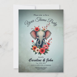 Invitación Un toque de verano: El elefante bebé