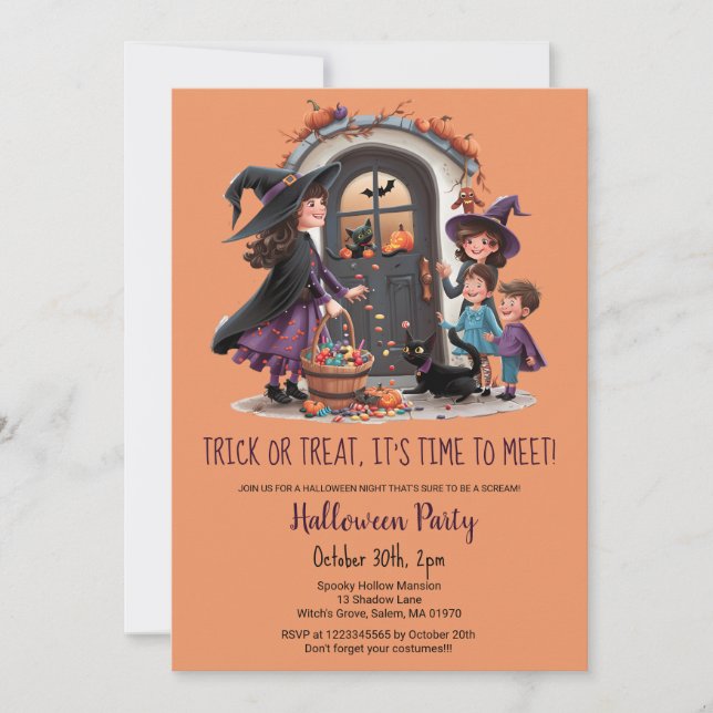 Invitación Un truco delicioso para los niños dulces fiesta de (Anverso)
