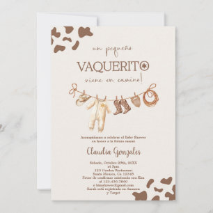 Invitación un vaquerito viene en camino Baby Shower