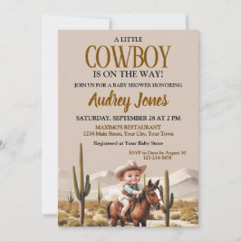 Invitación Un Vaquero Está En Camino De Baby Shower