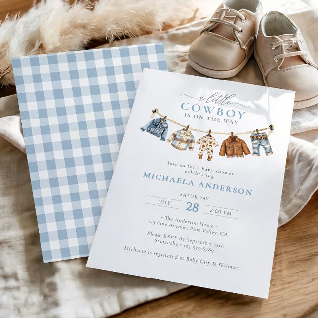 Invitación Un Vaquero Está En Camino De La Baby Shower De Boy (Subido por el creador)