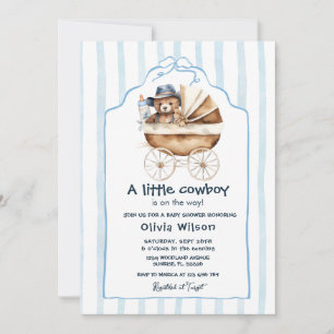 Invitación Un Vaquero Pequeño Con Baby Shower De Afilador
