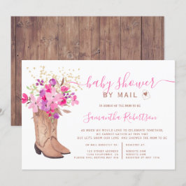 Invitación Un vaquero rústico arranca una ducha floral para b