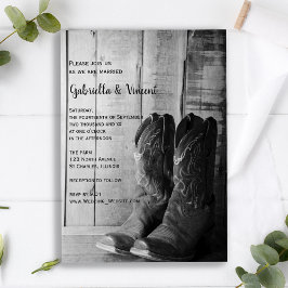 Invitación Un vaquero rústico bota el país Boda occidental