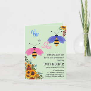 Invitación Un varón de pájaro de abeja Sunflowe o un chica de