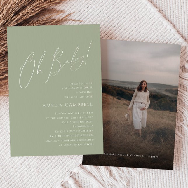 Invitación ¡Un Verde De Sabio Genial, Bebé! Baby Shower fotog (Subido por el creador)