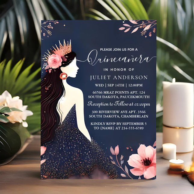 Invitación Un vestido de gaviota de glam desata marina oscura (Subido por el creador)