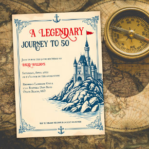 Invitación Un viaje legendario a los 50 cumpleaños del castil