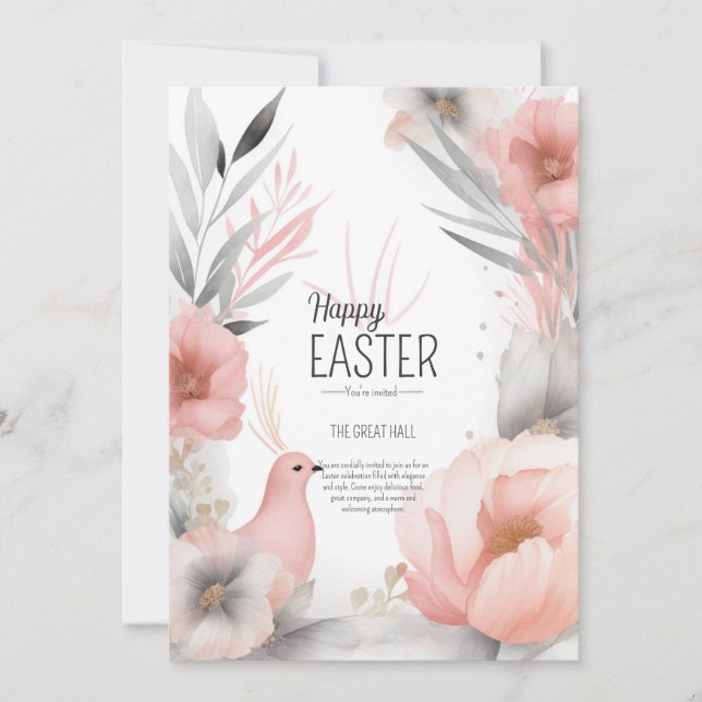 Invitación Una alegre celebración de Pascua (Anverso)