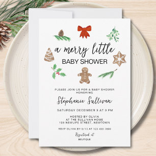 Invitación Una alegre fiestecita de Navidad para el bebé