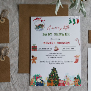 Invitación Una alegre navidad bebé ducha de invierno bebé duc