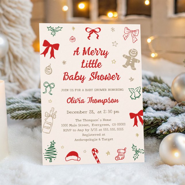 Invitación Una alegre pequeña fiesta de bebé de Navidad (Subido por el creador)