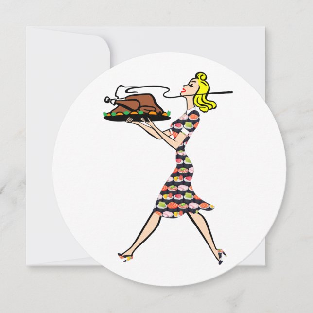 Invitación una ama de casa rubia de los años 50 (Anverso)