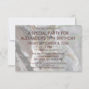 Invitación Una ardilla pequeña con fiesta de cumpleaños de ca