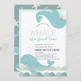 Invitación Una ballena de un chico azul en Baby Shower
