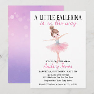 Invitación Una Ballerina Está En Camino De Baby Shower
