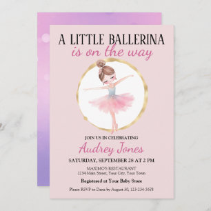 Invitación Una Ballerina Está En Camino De Baby Shower