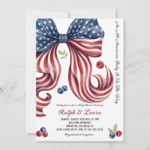 Invitación Una bandera de arco para bebé totalmente americana