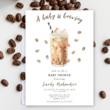 Una Bebé Está Brewando Café Helado Baby Shower