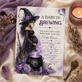 Invitación Una Bebé Está Brewendo Fiesta de Bebé Brujita